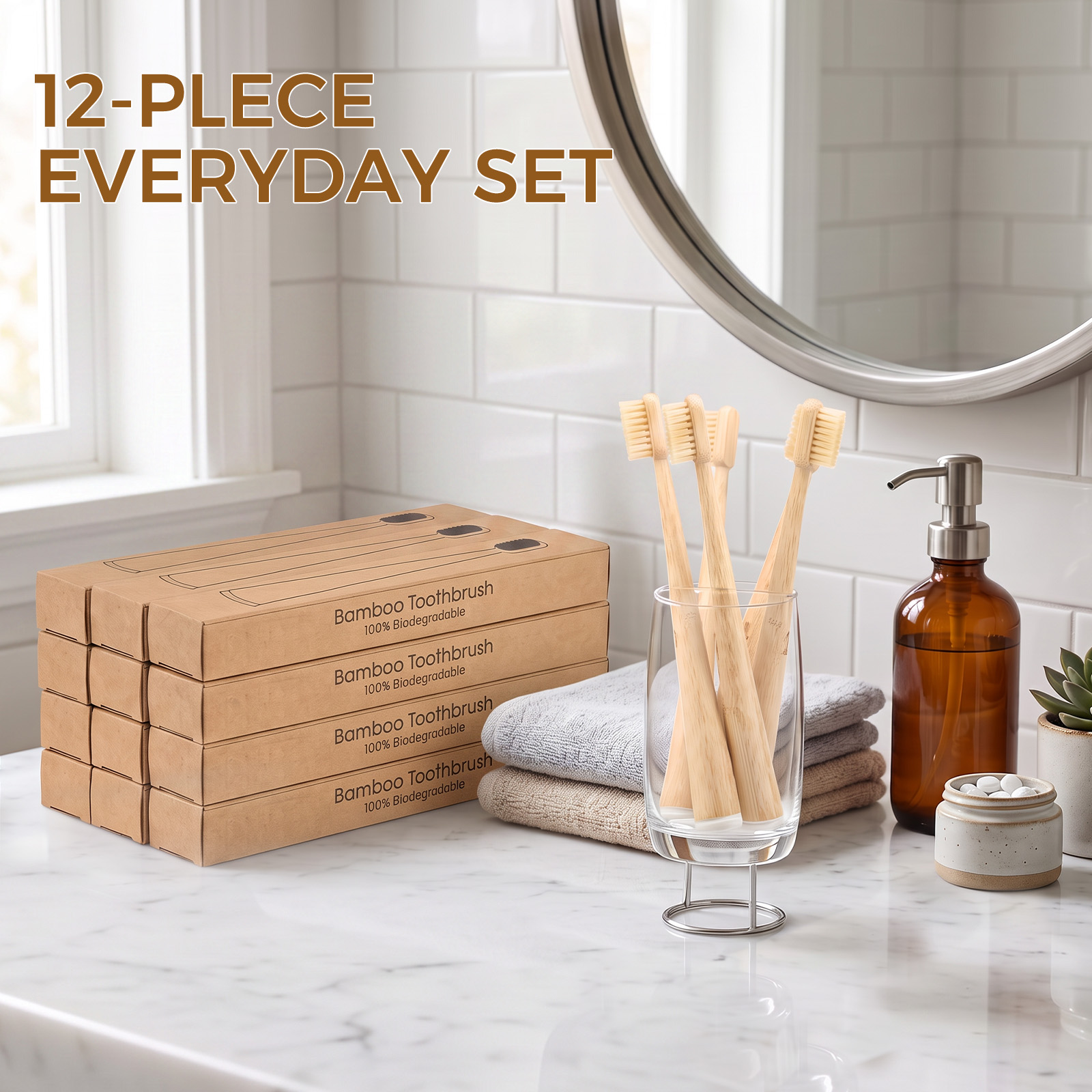 Zestaw 12 naturalnych szczotec – Bamboo Toothbrush recenzja i cena