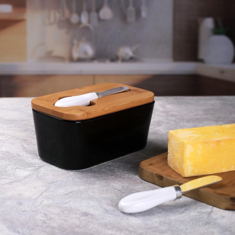 Prosta ceramiczna maselniczka  – Bamboo Cutlery recenzja i cena