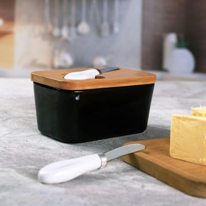 Prosta ceramiczna maselniczka  – Bamboo Cutlery recenzja i cena